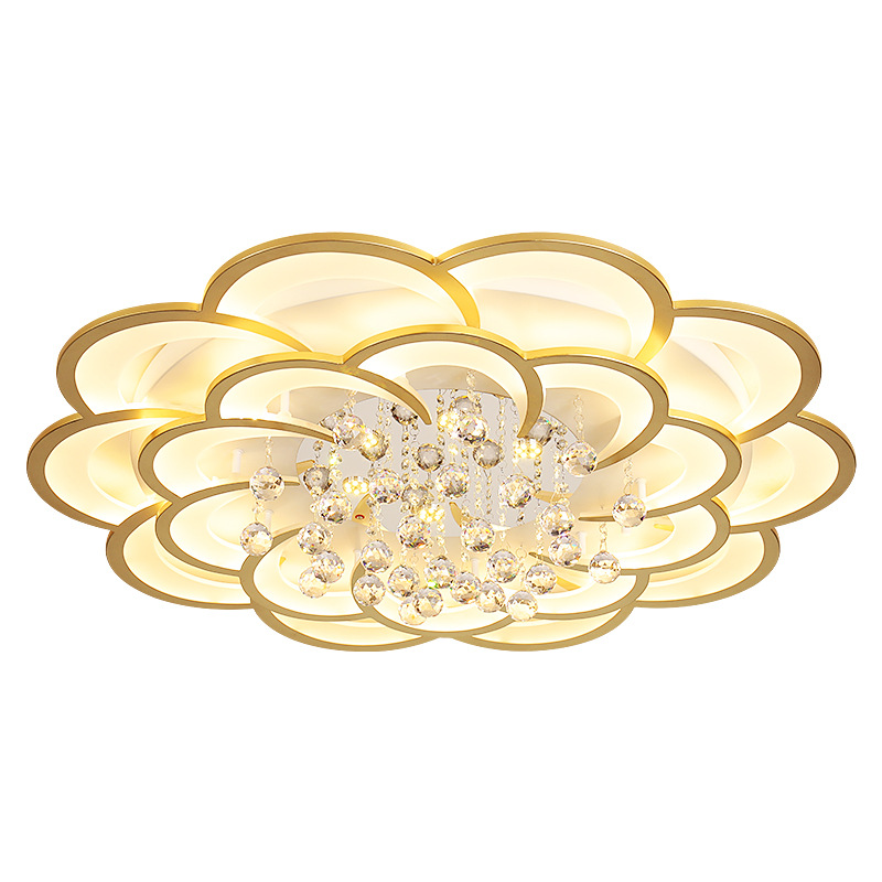 Living room main lamp crystal lamp modern simple high-level feeling whole house lighting package combination round bedroom ceiling lamp