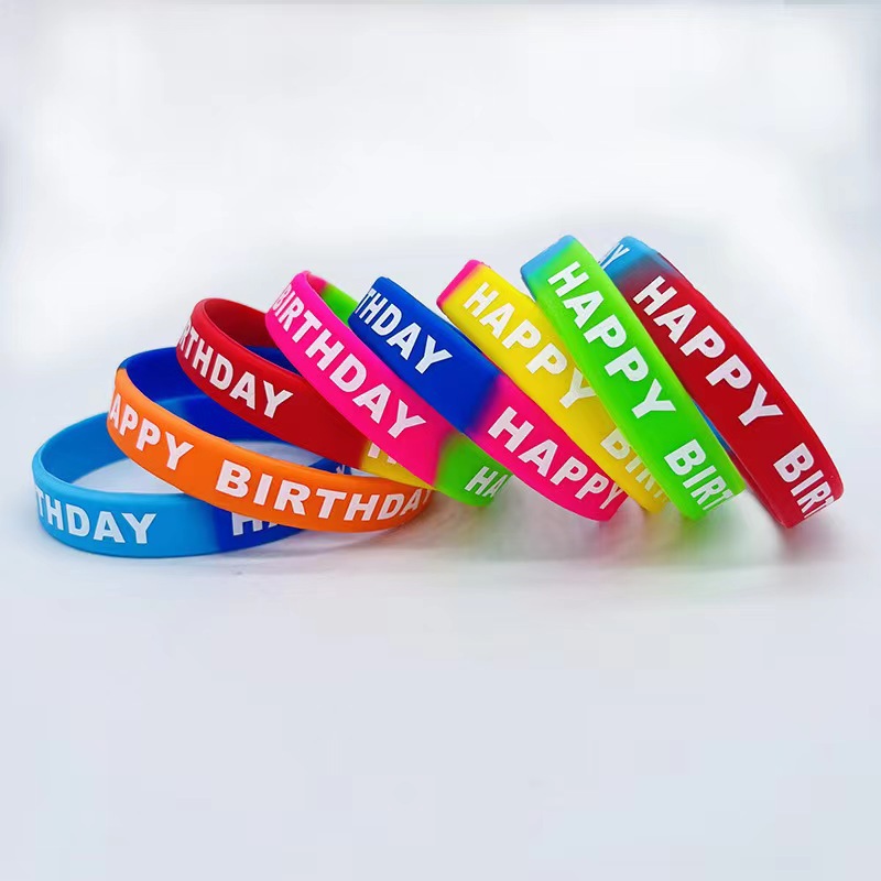 In stock Happy Birthday adult children colorful segment theme party gift Happy Birthday silicone hand