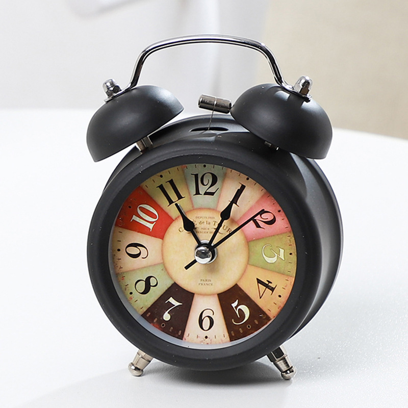 European-style Metal Clock Creative Mute Children's Electronic Alarm Clock Simple Living Room Bedroom Student Luminous Quartz Clock