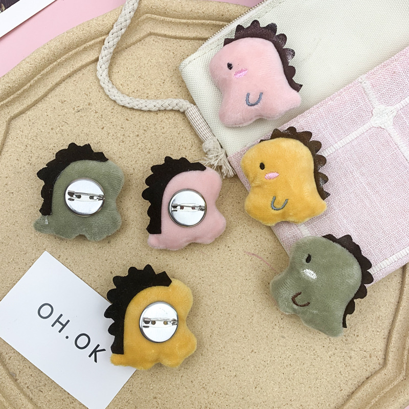 Cartoon plush little dinosaur brooch accessories socks children hat hairpin DIY accessories cute decorative accessories