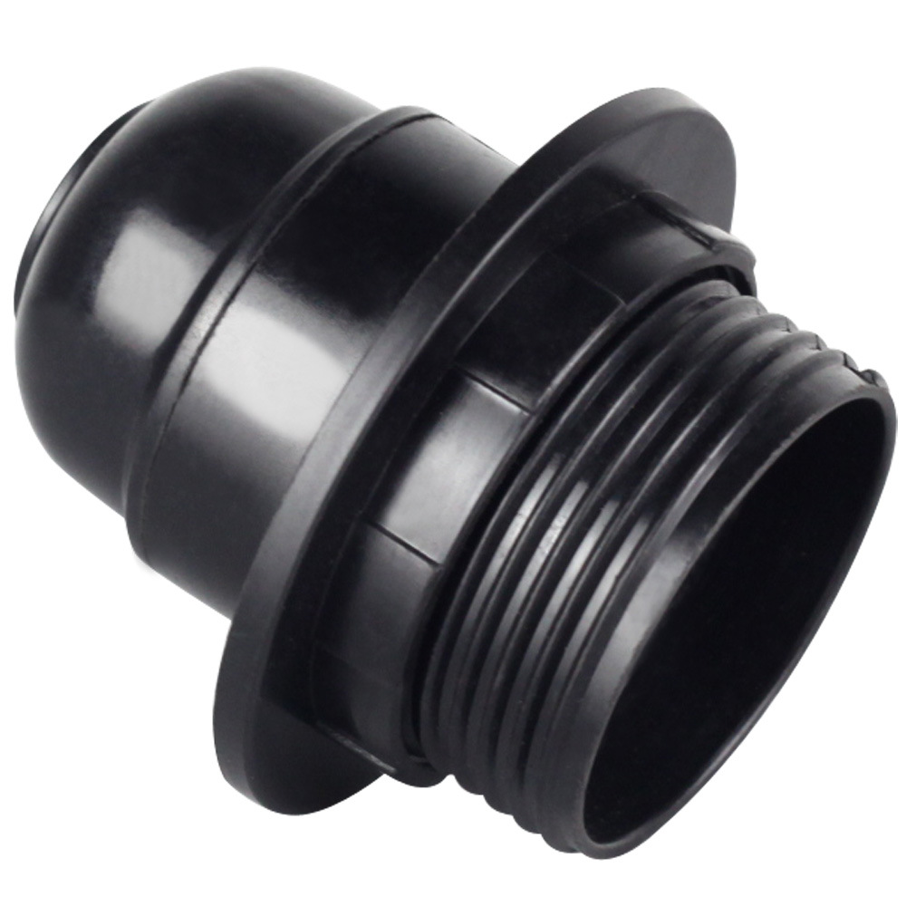 PPA plastic VDE certification E27 screw Black Lamp holder 250V 4A light body half tooth lamp head screw with thread buckle