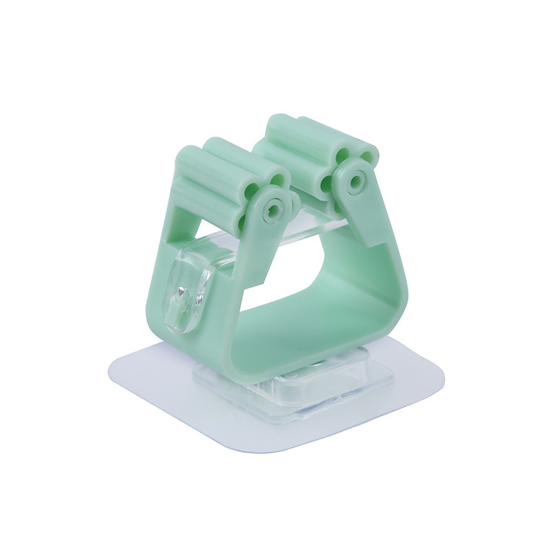 Powerful mop hook shelf seamless paste mop clip wholesale mop rack non-perforated wire drawing mop hook