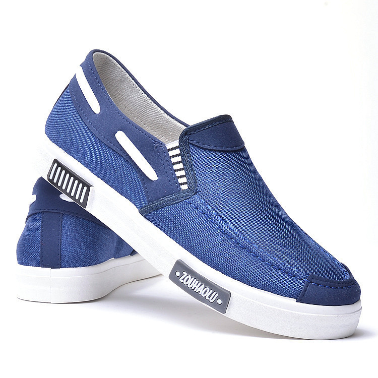 Men's Canvas Shoes Breathable Old Beijing Cloth Shoes Slip-on Casual Single-layer Shoes Cross-border Low-top All-match Shoes Trendy Hair-generation Shoes