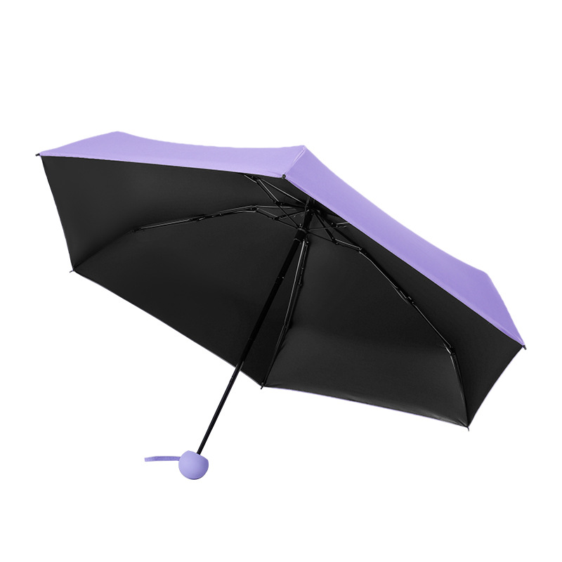 Ultra Light 50% Fold Sunny Umbrella Folding Sunshade Umbrella Advertising Mini Pocket Umbrella Creative Vinyl Sun Umbrella Gift logo