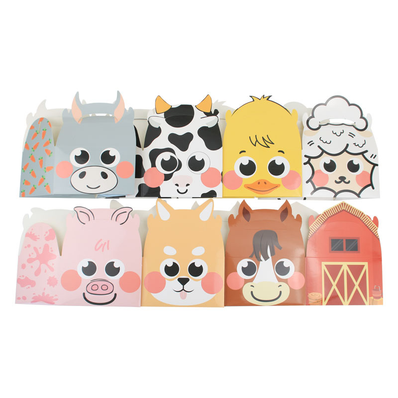 New Animal Portable Box Large Cake Box Farm Small Animal Hand Candy Box Square Bottom West Point Box