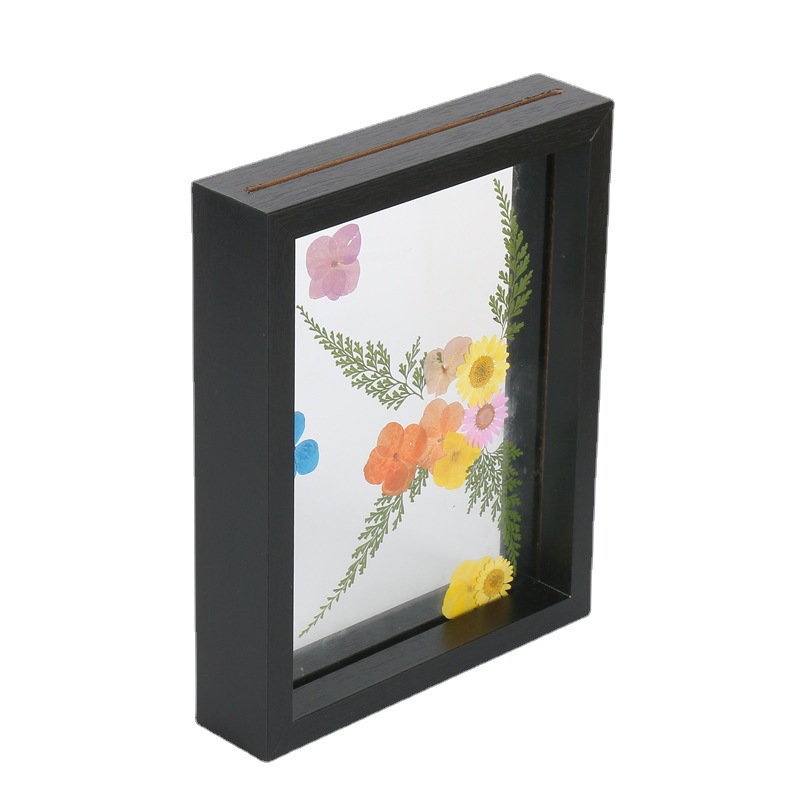 Creative wood double-sided transparent glass photo frame table wholesale plant leaves specimen frame A4 paper-cut diy picture frame