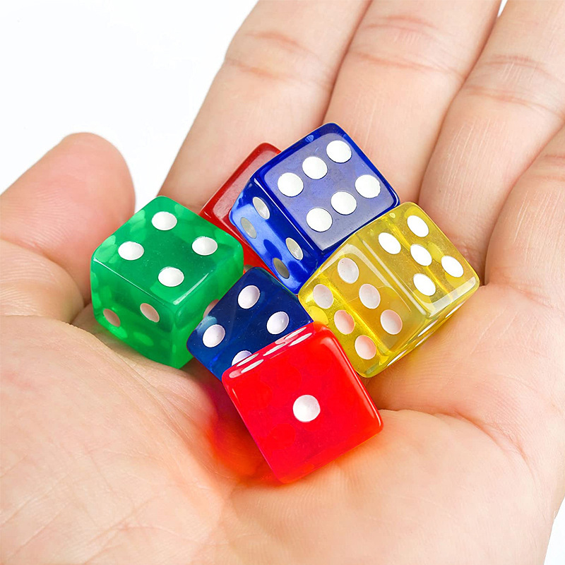 Spot dice 16mm transparent right angle color KTV bar Entertainment sieve acrylic square angle dot color