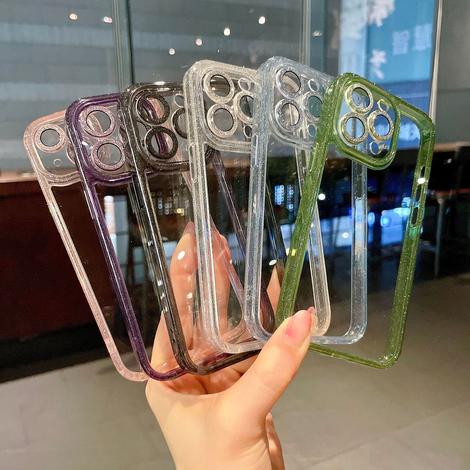 奢華透明閃鑽蘋果15pro Max手機殼iPhone14電鍍12閃粉保護套適用