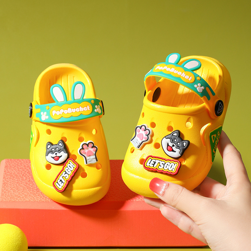 Children's Slippers Boys' New Non-slip Soft-soled Cave Shoes for Girls and Babies Home and Outfit Cartoon Toe Sandals and Slippers