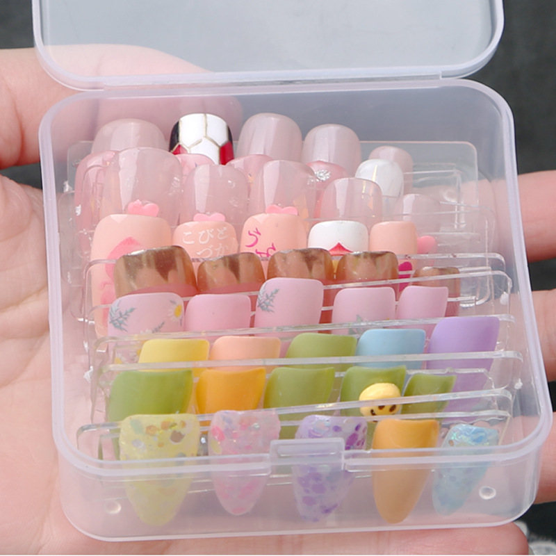 Wearing Armor Packaging Display Box Double-sided Flip High Transparent Acrylic Rectangular Armor Storage and Sorting Box Nail Shop