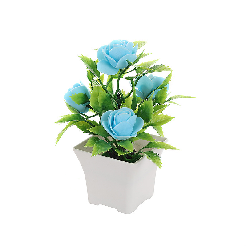 Artificial potted artificial flower bonsai wholesale foam rose artificial flower ornaments 5 foam flowers artificial plant decoration