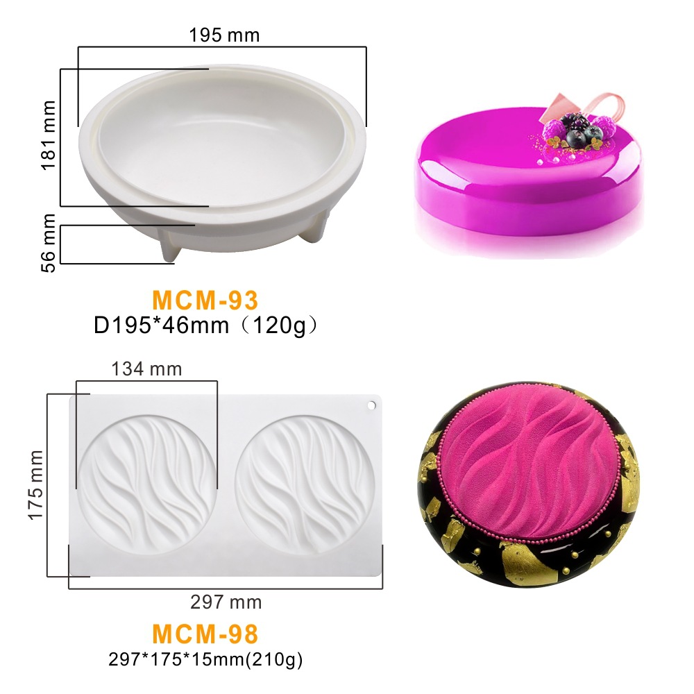 Italy same base + top decoration mousse mold three-dimensional cake silicone mold baking utensils handmade soap mold