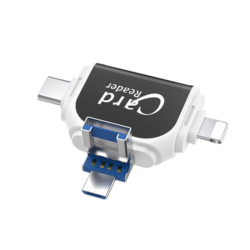 Plug and Play suitable for Apple Android mobile phone Multi-Function Card Reader four-in-one Multi-function TF card SD card
