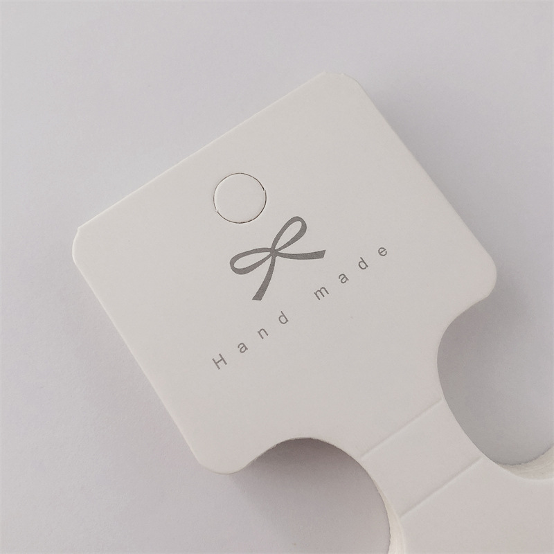 5.5*11.7cm Folding Card Paper ~ Adult Children Hair Rope Paper Card Bow White Hair Accessories DIY Tag