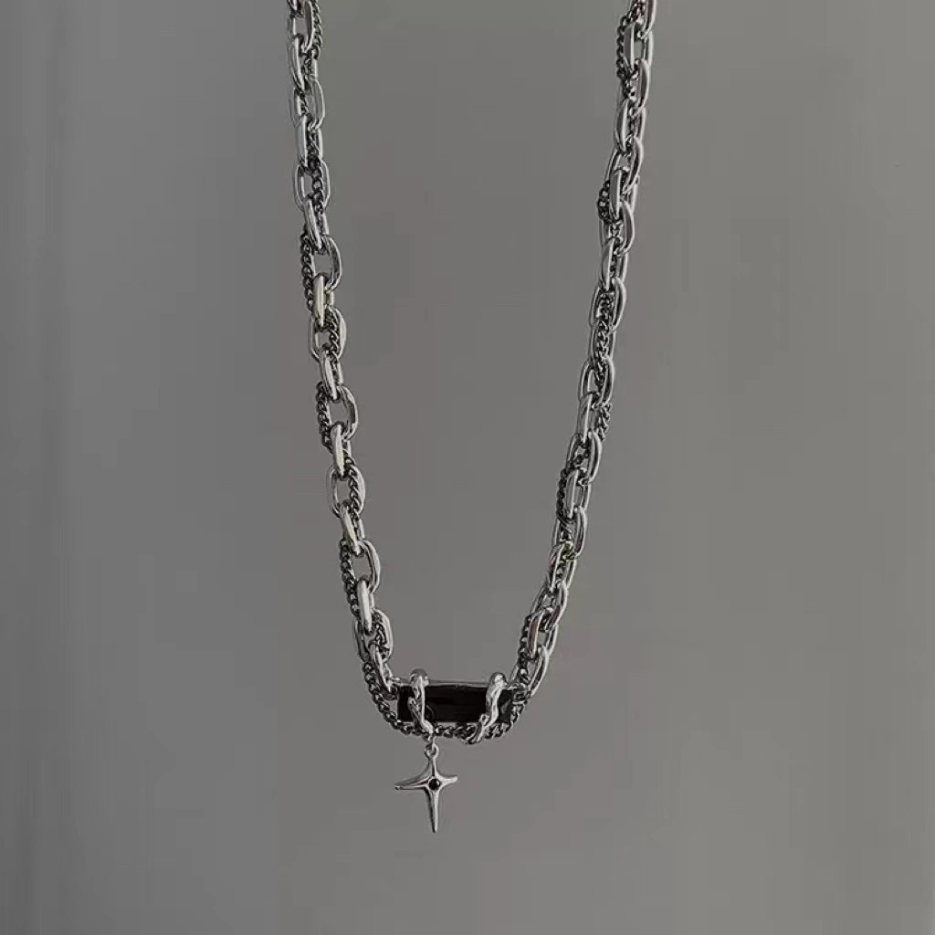 Star Necklace Men's Design Sense Niche Trendy Brand Clavicle Chain Women's ins Hip-Hop Accessories Men's