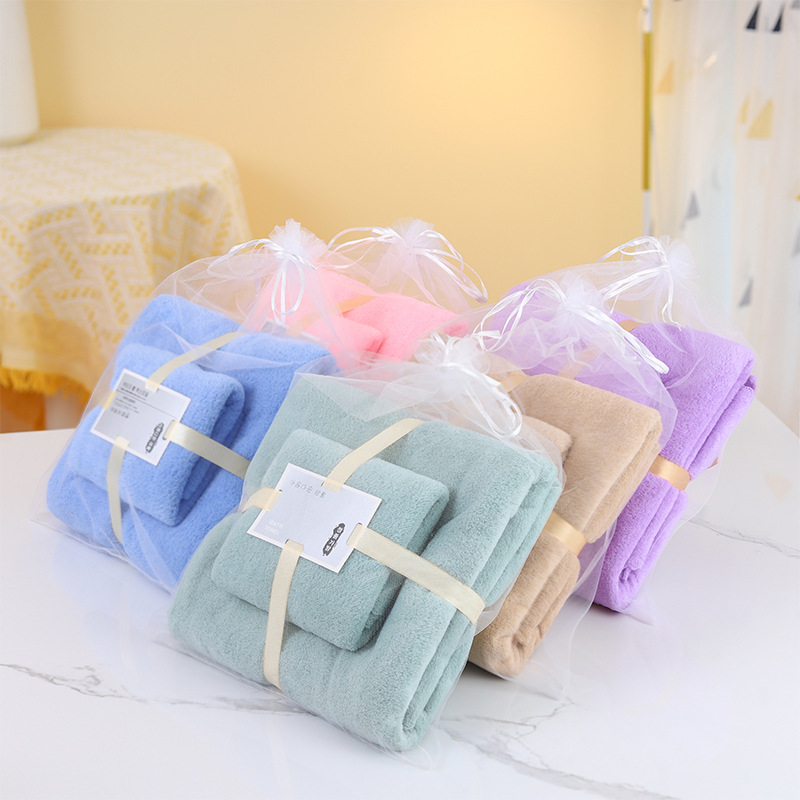Coral Fleece Letter Set Gift Box Activity Gift Bath Towel Soft Absorbent Household Thickened Hand Companion Gift Wholesale
