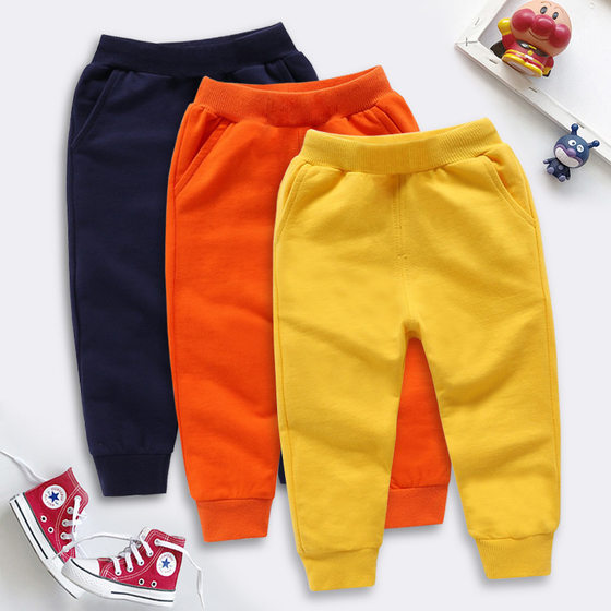 in stock children's solid color sports pants autumn new 2025 spring female baby soft cotton trousers a generation of hair
