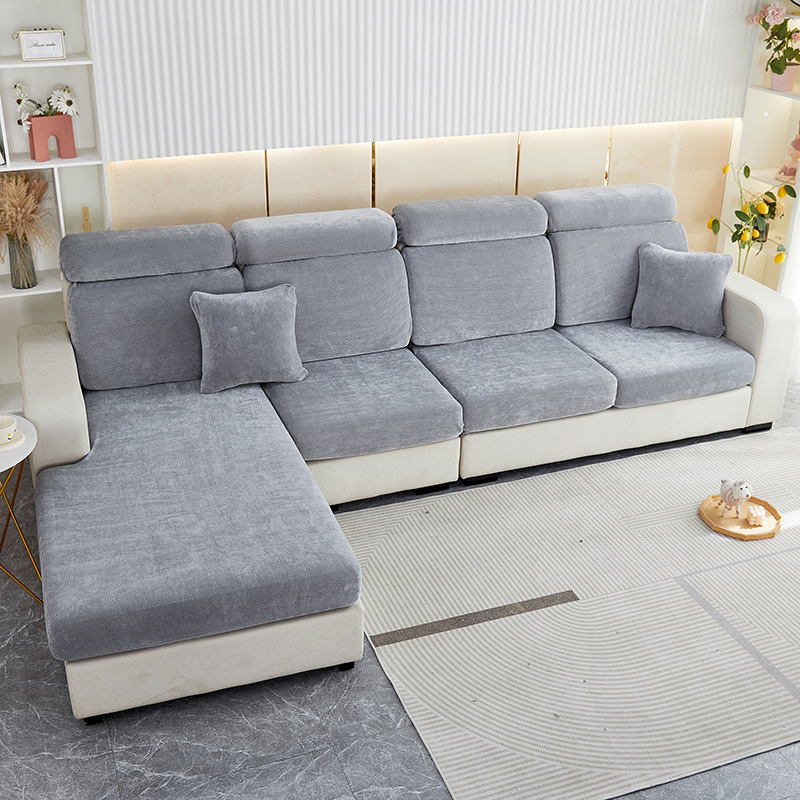 Strict selection of solid color chenille sofa hat stretch all-inclusive winter thickened sofa cushion cover universal cross-border wholesale