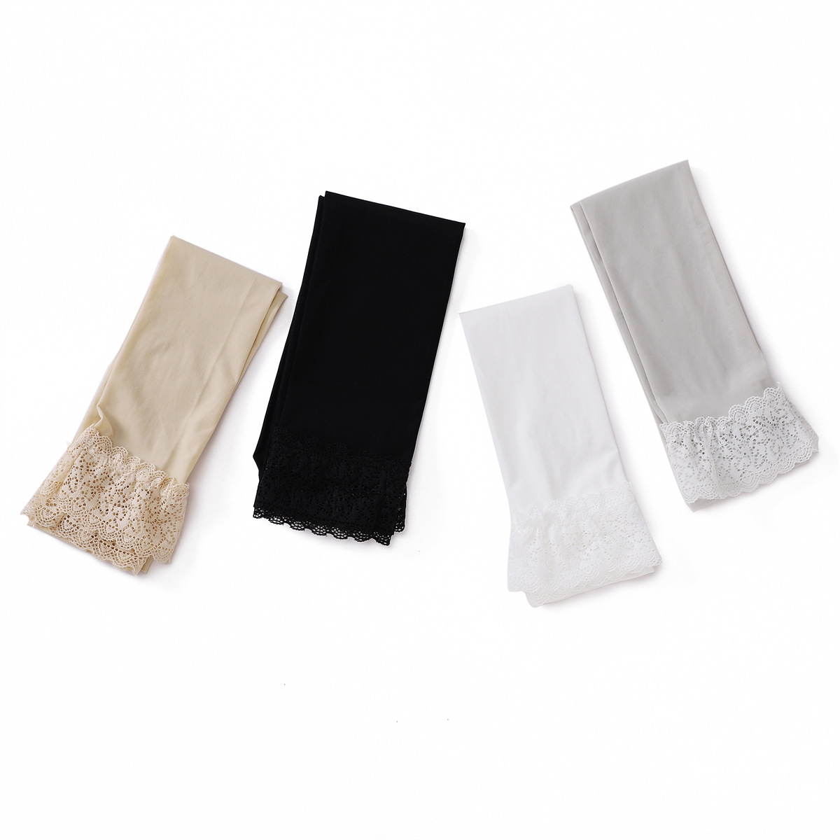 Cross-border new ice silk solid color unilateral lace ice sleeve anti-ultraviolet ice sleeve thin sunscreen sleeve a generation of hair