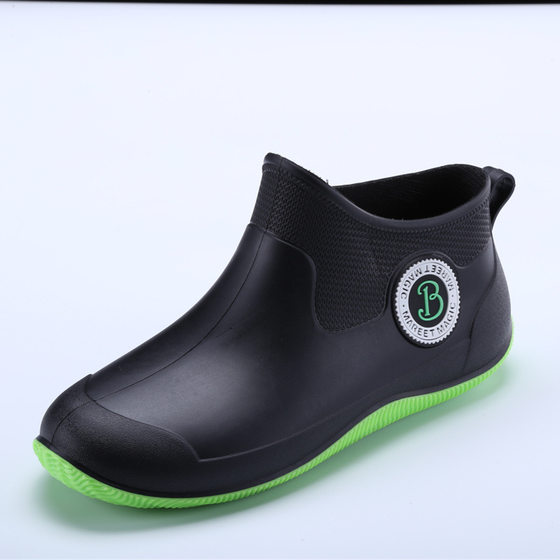 Cross-border rain boots men's new Chelsea fashion short rain boots Japanese simple non-slip soft bottom low top water shoes men