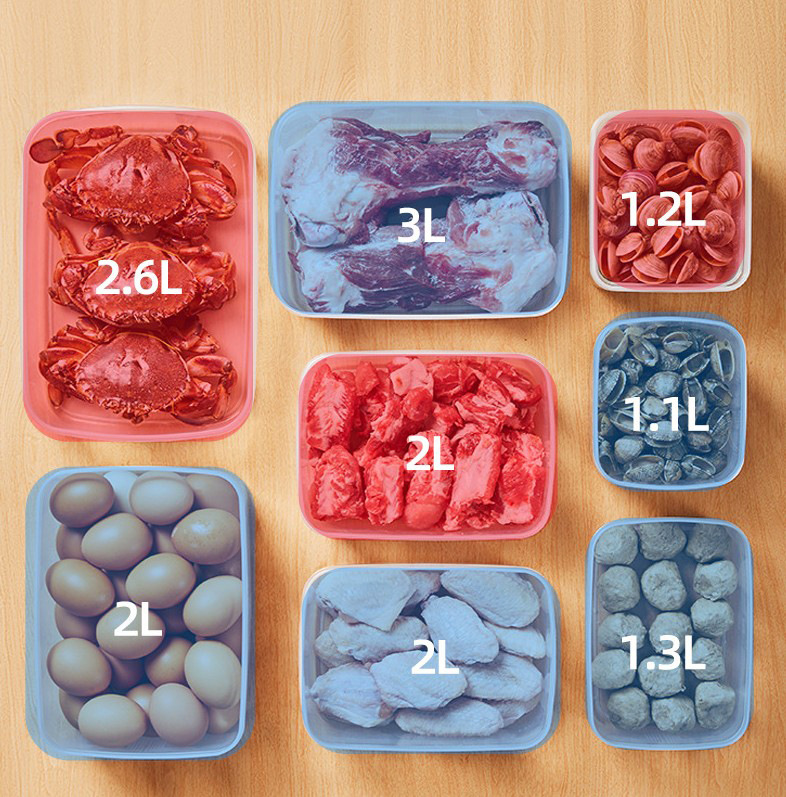 食品级冰箱保鲜盒 透明塑料多规格冻肉盒 厨房蔬果食物冰箱收纳盒