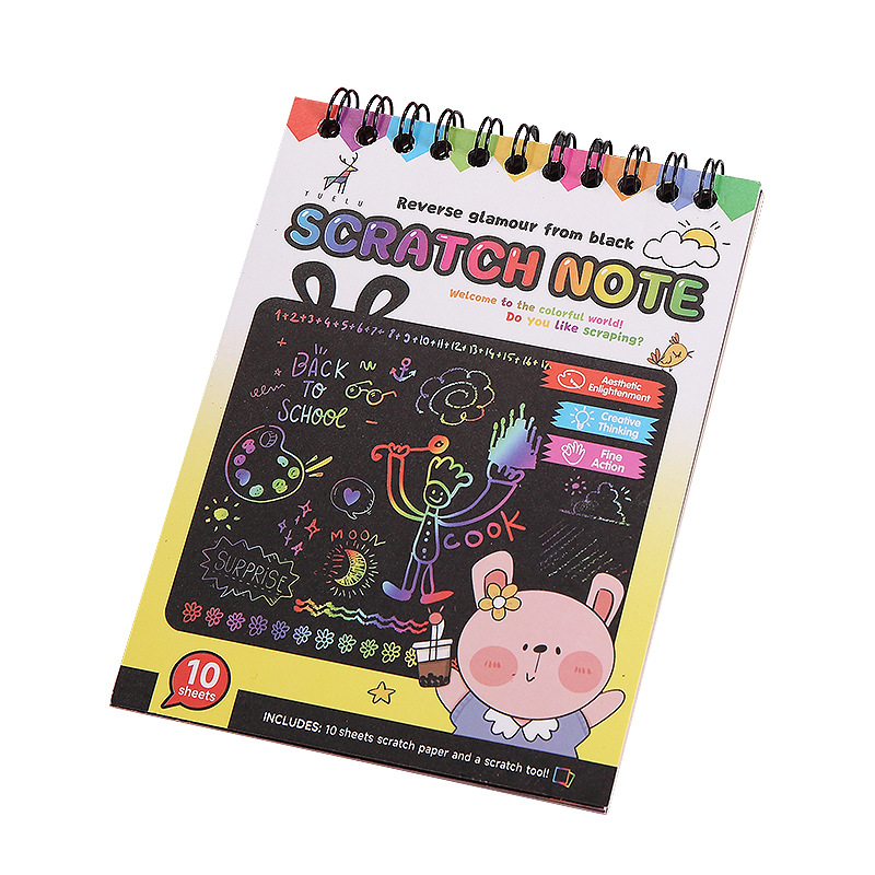 Children's colorful diy scratch painting creative graffiti scratch painting book kindergarten art scratch paper fun scratch Book Wholesale