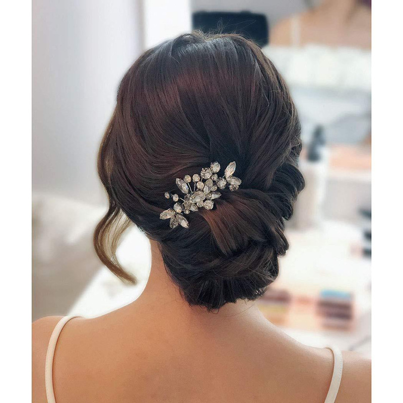 メーカーの卸売りの新婦の髪の櫛の盤の髪のブラシのラインの石の新婦の頭は結婚式の装飾品のアイデアを飾ります。|undefined