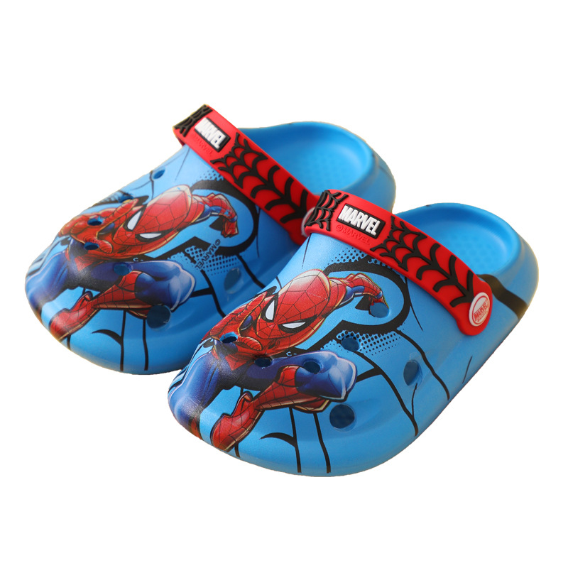 2023 New Arrival Disney Boys Slippers Summer Marvel Spider-Man EVA Soft Cartoon Kids Hole Shoes