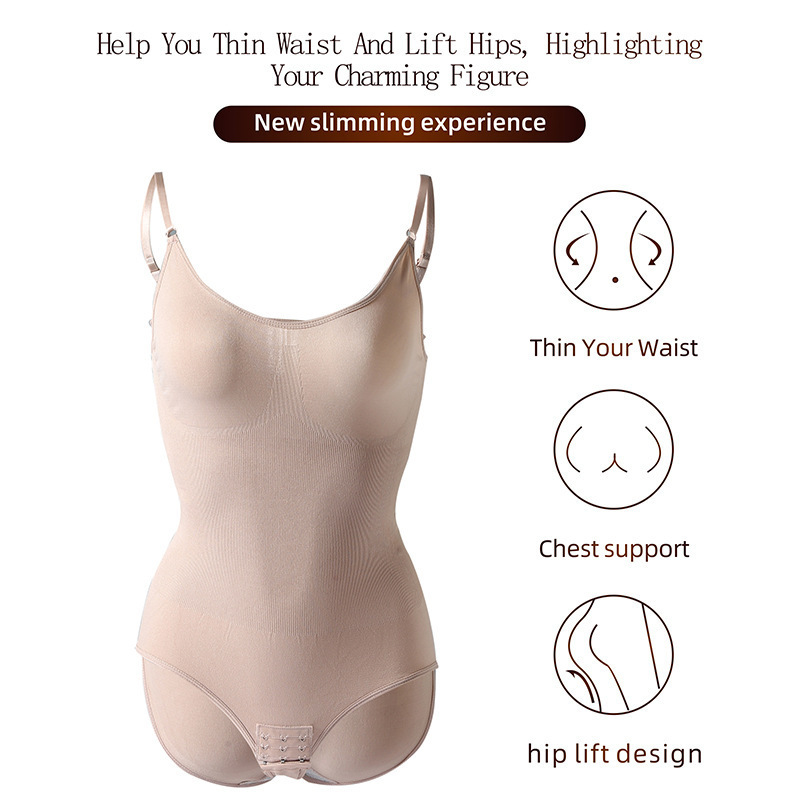 Cross-border one-piece body shaper women's tummy control pants open butt lift shaping suspenders underwear elastic corset body shaping corset