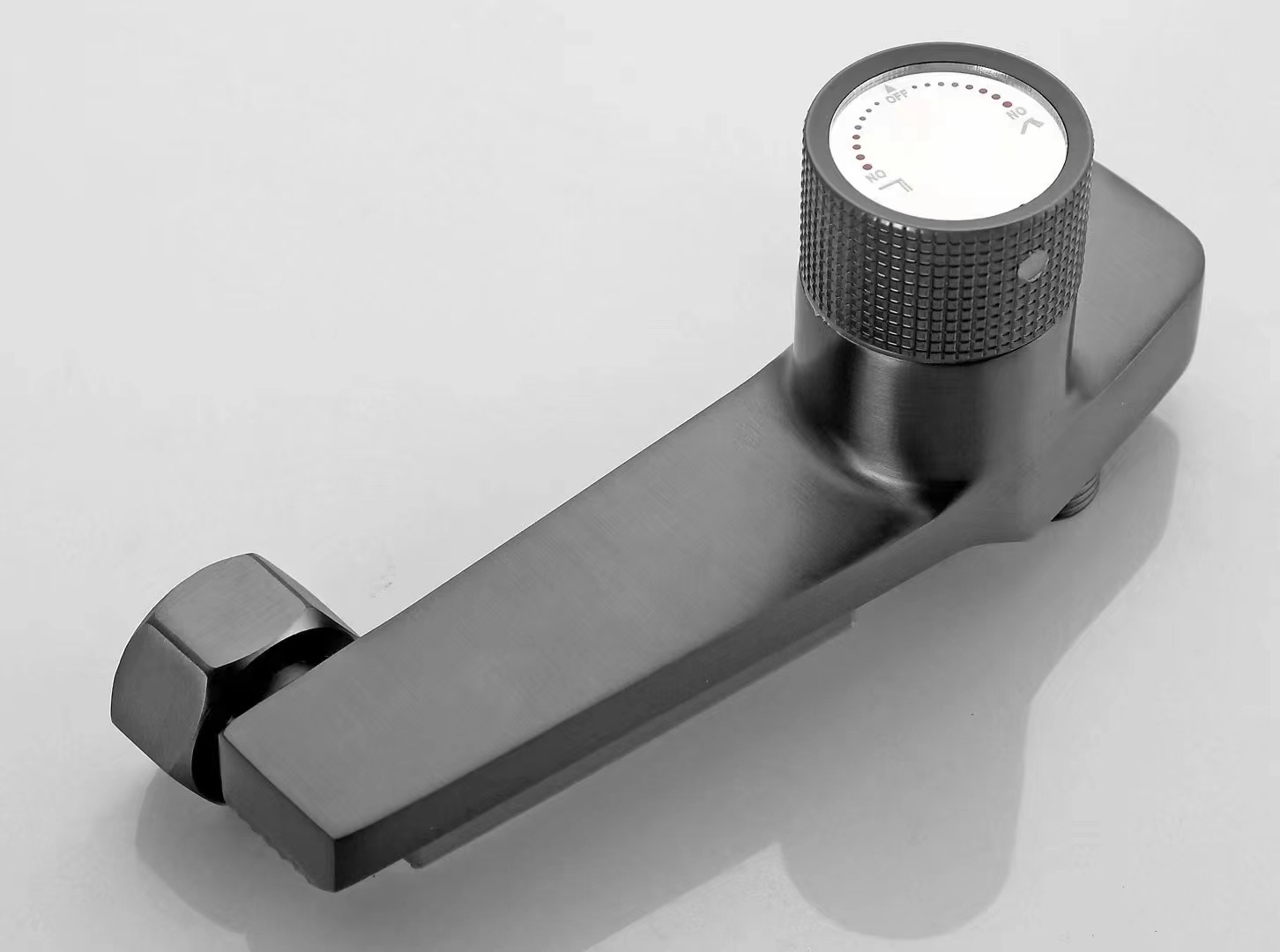 Gun Ash all copper hot and cold bathtub waterfall wall-mounted faucet shower shower triple faucet set mixing valve