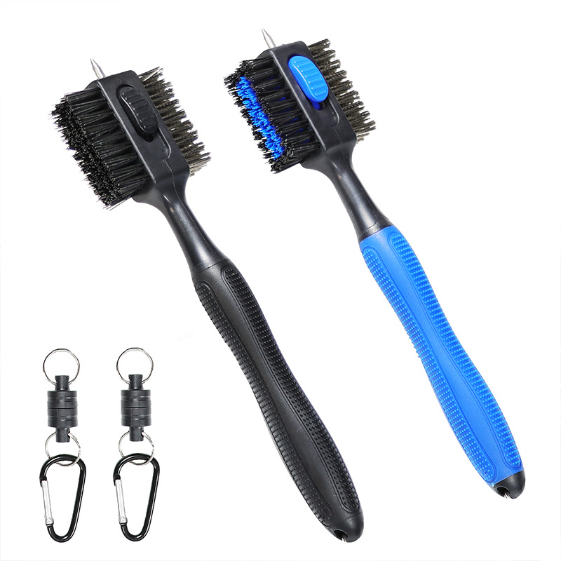 Cross-border new Mini Magnetic buckle golf club cleaning brush golf brush golf accessories manufacturers