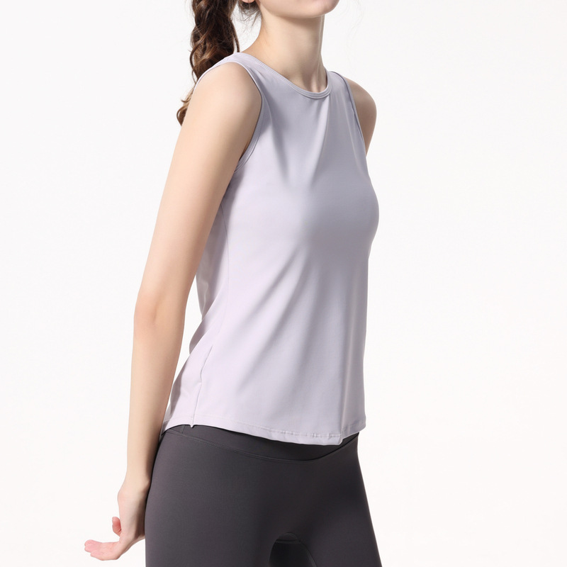 Summer sports vest women's back tight sexy yoga clothes blouse training running drawstring fitness sleeveless top