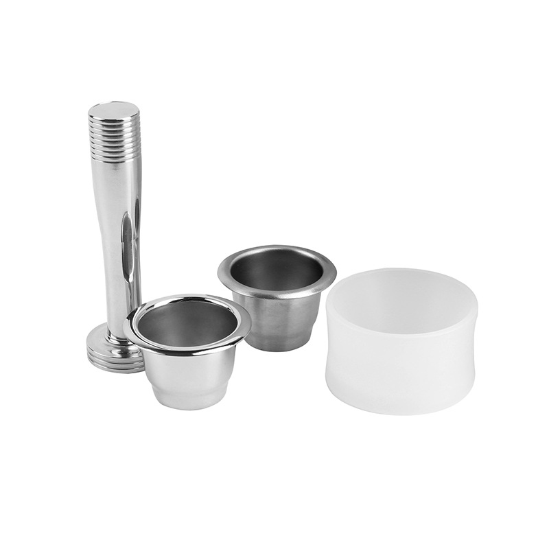 Cross-border compatible Xiaomi Nespresso stainless steel coffee capsule cup with aluminum foil lid reusable shell