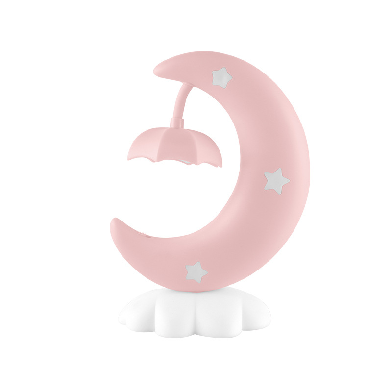 Cartoon Moon Boat Table Lamp Bedroom Sleep Lamp Baby Feeding Table Lamp Children's Nightlight Girl's Heart Bedside