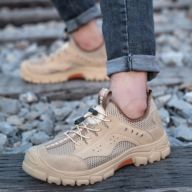 Summer labor protection shoes breathable large mesh deodorant wear-resistant rubber soft bottom steel Baotou anti-smashing anti-puncture men's wholesale site