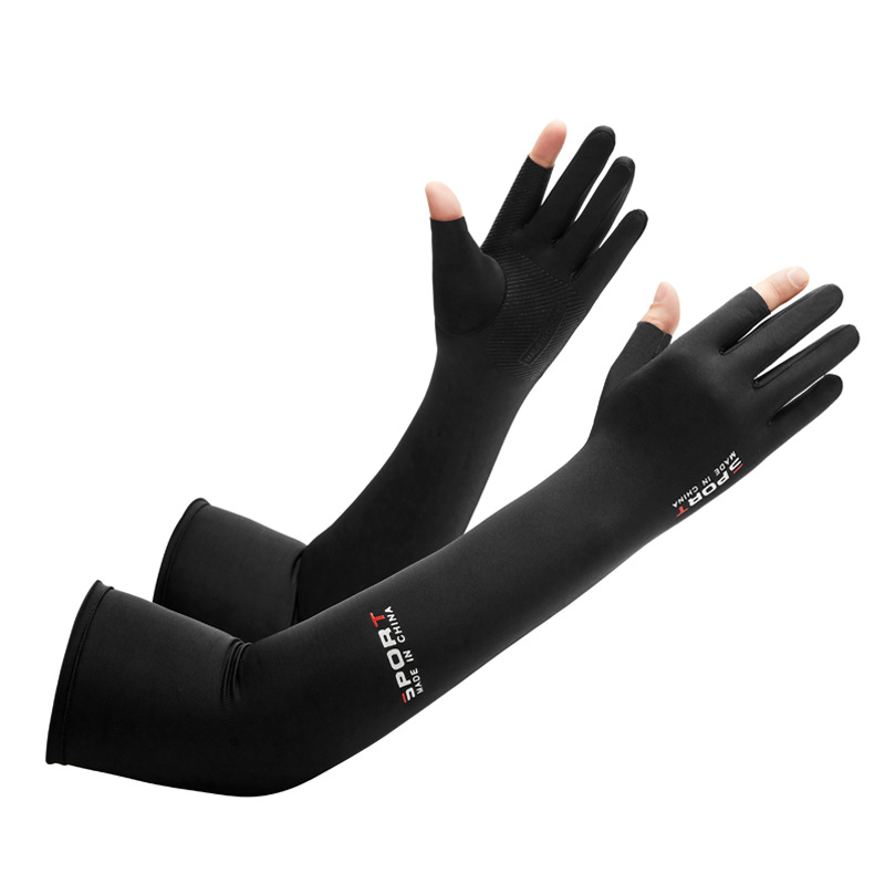 Manchons de protection solaire en soie glacée pour hommes et femmes Sports de plein air équitation conduite gants fins respirants antidérapants anti-transpiration_voghion.com