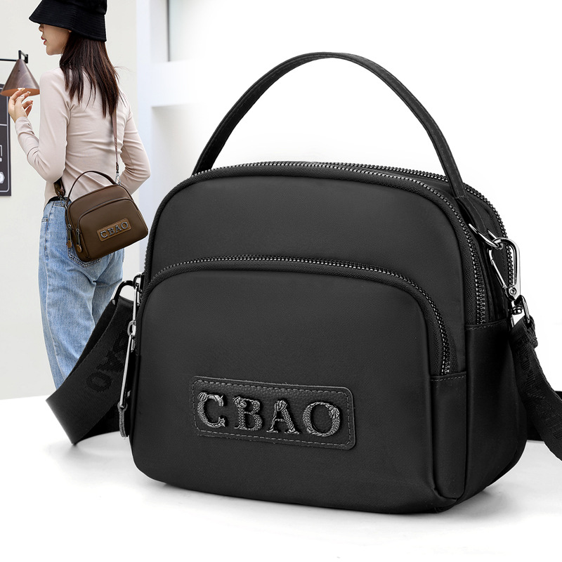 Fashionable all-match casual shoulder bag high-grade lightweight small square bag durable simple messenger bag South Korean silk cloth