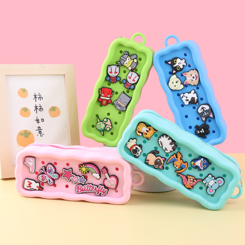 DIY Cute Silicone Cave Pencil Bag Student Large Capacity Stationery Bag Pencil Bag Simple Stationery Storage Silicone Bag