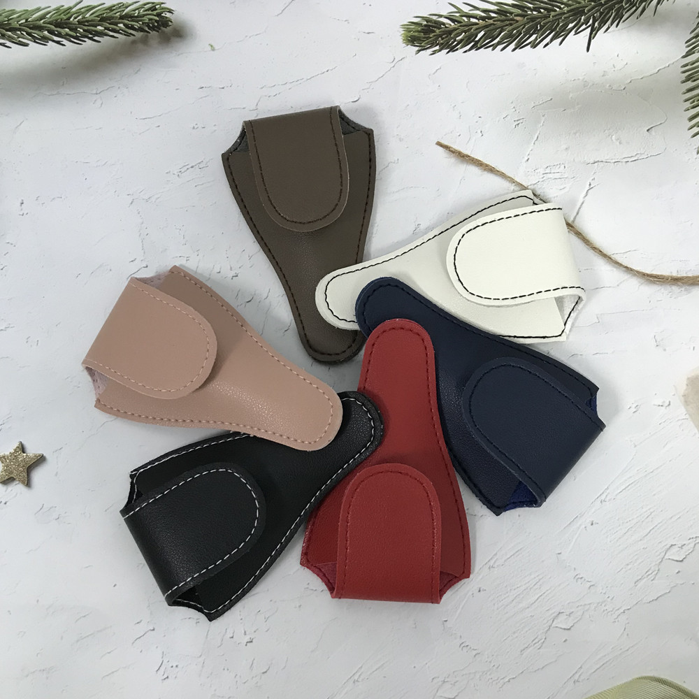 in stock 12 Color Optional Dead Leather Cutters Protective Cover Printable Logo Nail Clipper PU Storage Cover Nail Clipper Protective Cover
