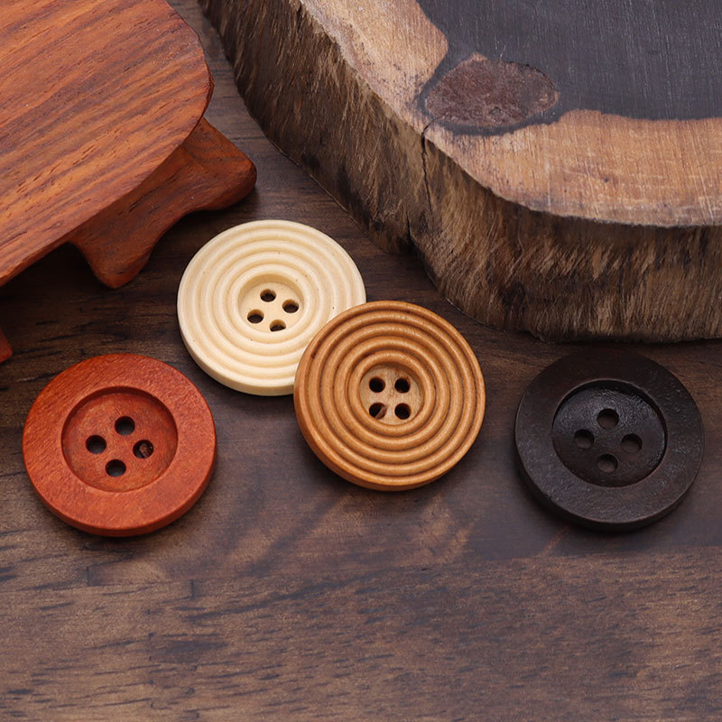 Factory Spot Natural Wood Dyed Button Coat Sweater Cardigan Clothes Button Children's Coat Wooden Button