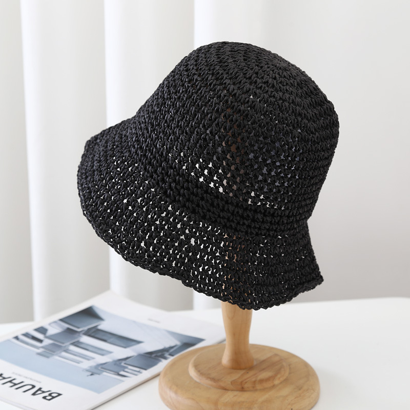Internet celebrity style woven straw hat female fresh Beach sun protection hat female Japanese style trendy small brim fisherman hat