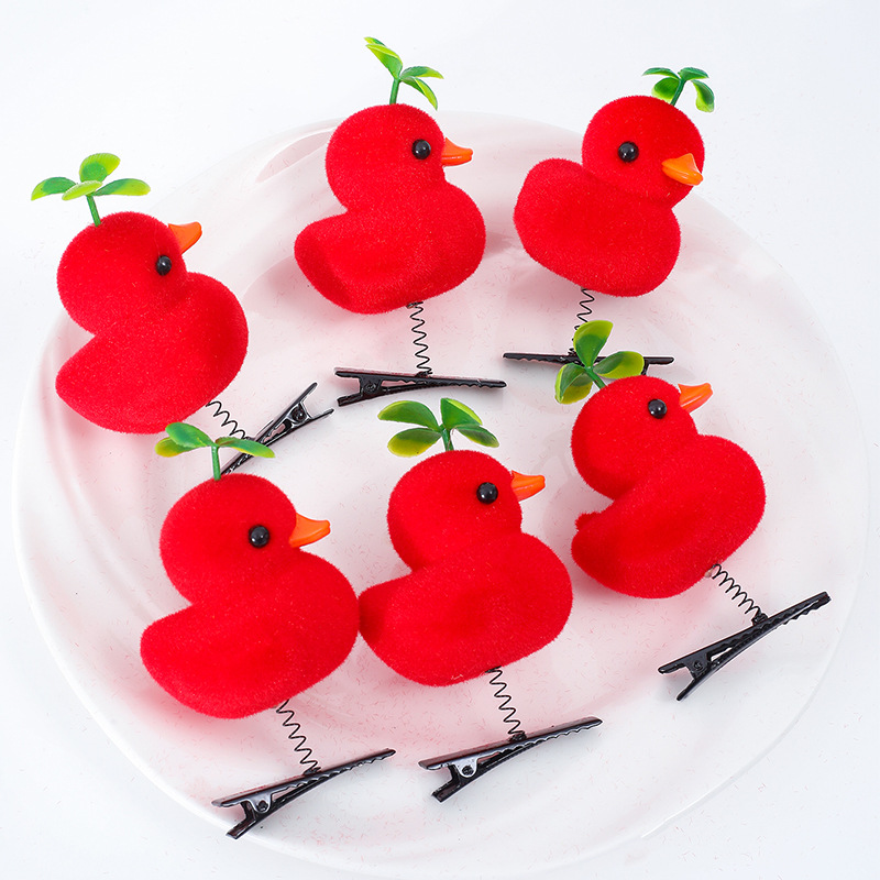 New Internet Celebrant Selling Cute Yellow Duck Hairpin Duck Headwear Children's Three-dimensional Spring Headwear Toy Stall Gift Love_voghion.com