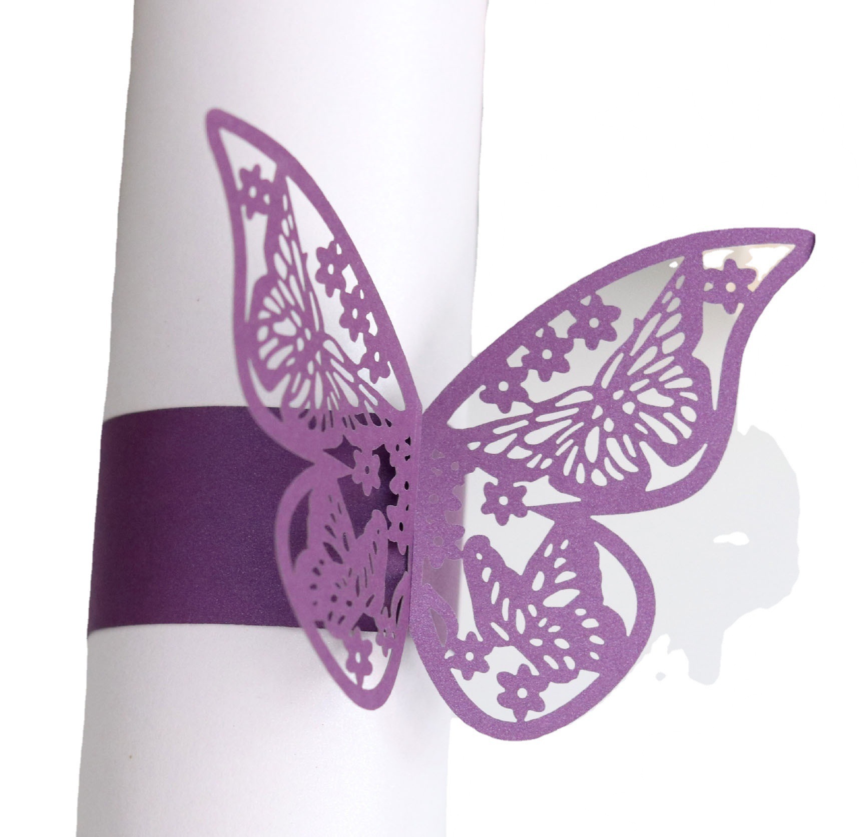 Export butterfly napkin ring laser hollow napkin buckle wedding hotel tissue clip western silk towel buckle in stock wholesale