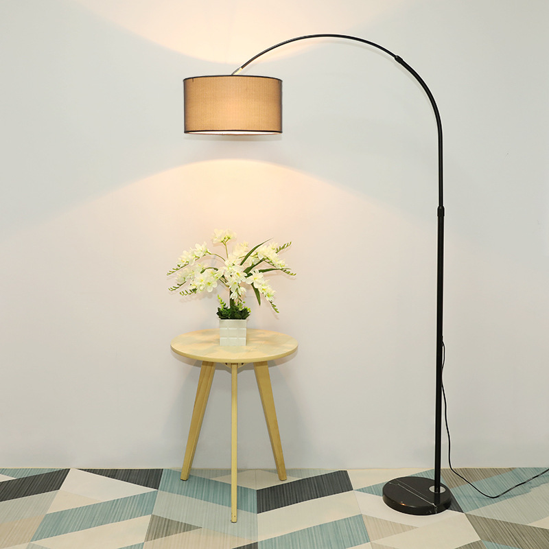 Fishing lamp Nordic floor lamp bedroom creative simple modern remote control LED living room study vertical floor lamp