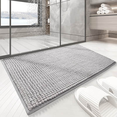 Cross-border Thickened Chenille Hotel Bathroom Floor Mat Household Bedroom Bathroom Door Non-slip Absorbent Foot Mat