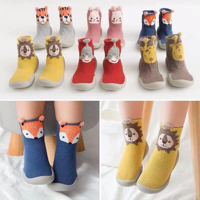 Mid-tube soft-soled toddler shoes men's and women's baby shoes new floor socks children's shoes baby step shoes spring and autumn and summer