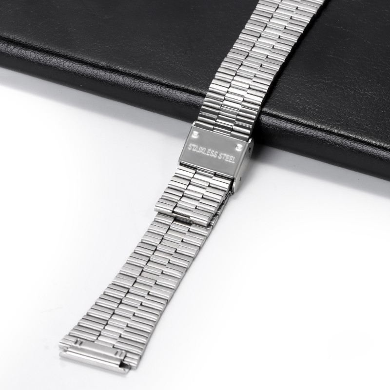 Suitable for Xiaomi Huawei stainless steel watch strap bamboo retro Xiaogang strap 18mm20mm unisex