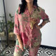 Amazon in stock foreign trade women's suit 2024 New shirt cropped pants fashion floral print two-piece set