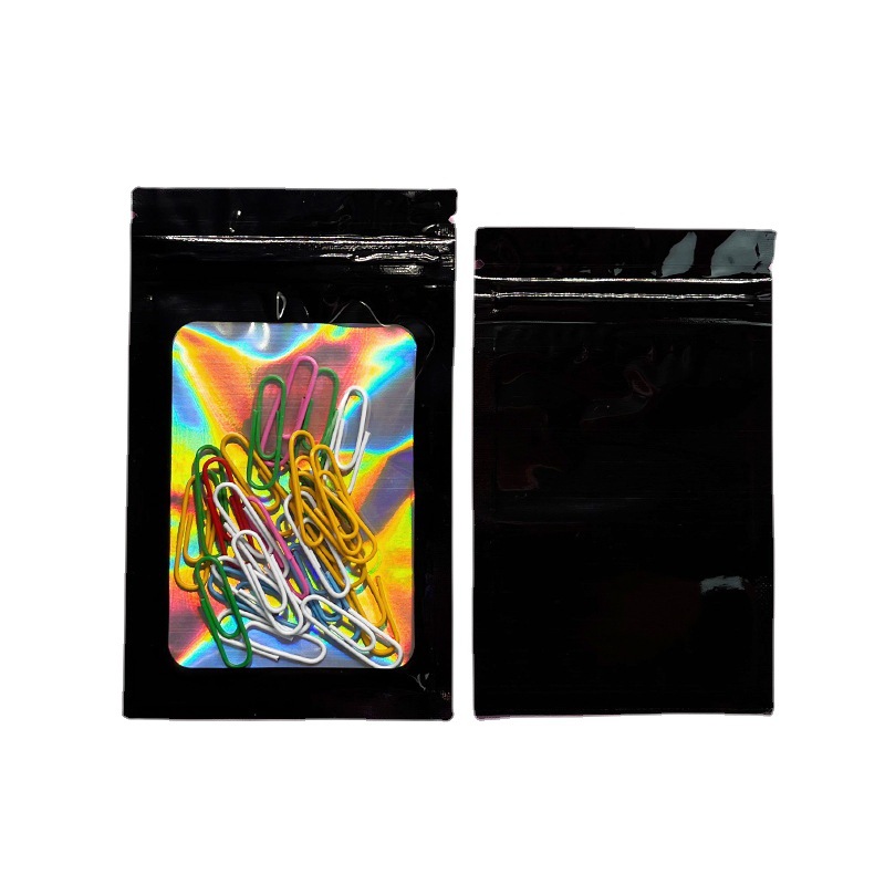 Color Holographic Bag Laser Window Self-sealing Bag Beauty Makeup Pocket Jewelry Gift Packaging Bag Colorful Flash Bone Bag