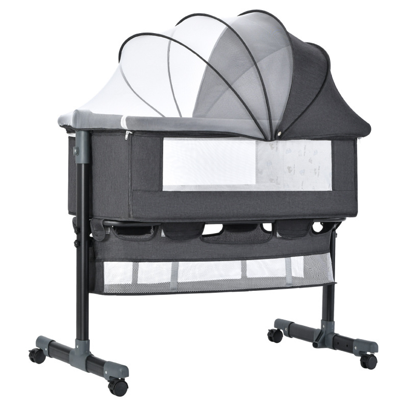 Baby Bed Neonatal Bed Splicing Big Bed Baby Shaker bb Children's Bed Multi-functional Mobile Foldable Bed